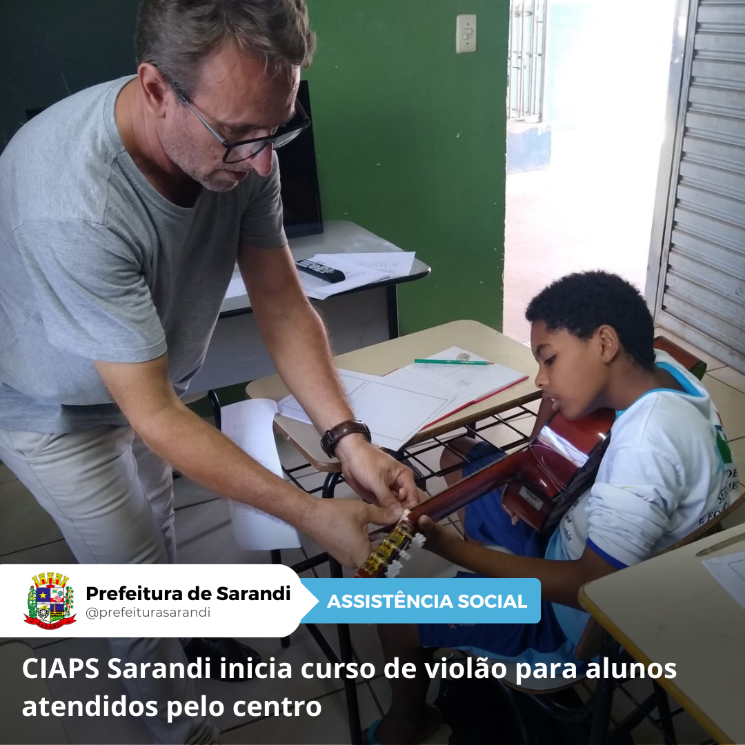 CIAPS Sarandi inicia curso de violão para alunos atendidos pelo centro
